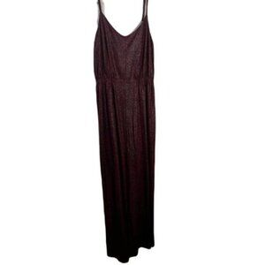 NWOT Strappy Maxi Dress‎ With Split Garterized Waist Metalic XS